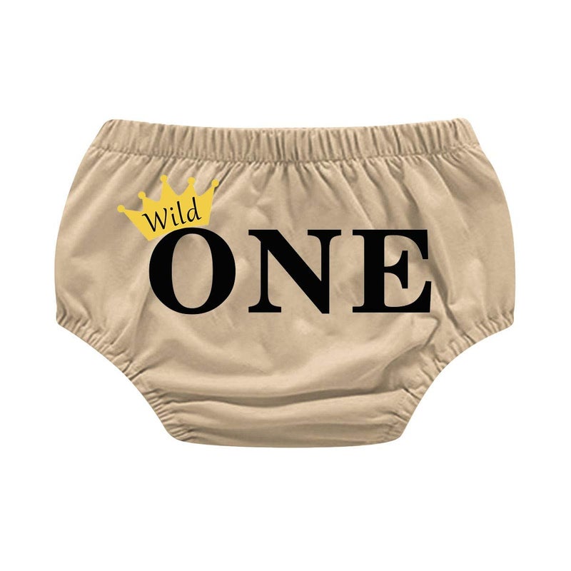 MYRISAM Wild ONE Cake Smash Outfit Boy First Birthday Photo Shoot Printed Bloomers Suspenders Bowtie Baby Shower Costume - Image 2